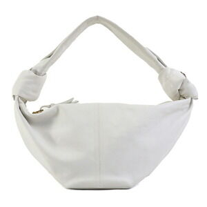Bottega Veneta Double Knot Leather Handbag Off White